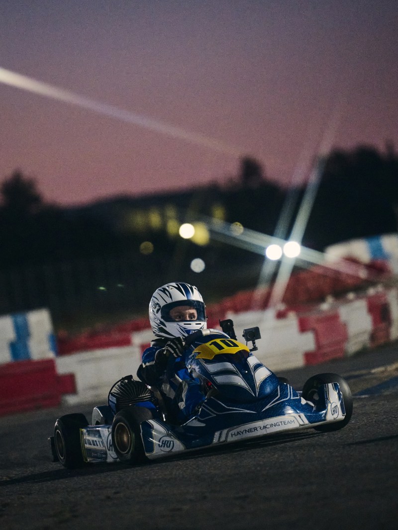 Reid Eck in his racing kart at California Nights